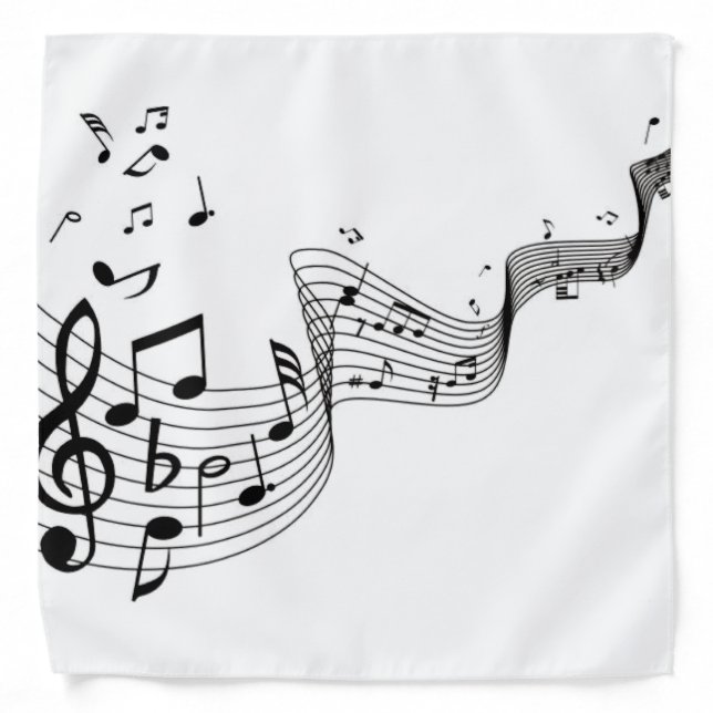 Music Notes on Silver Bandana (Front)