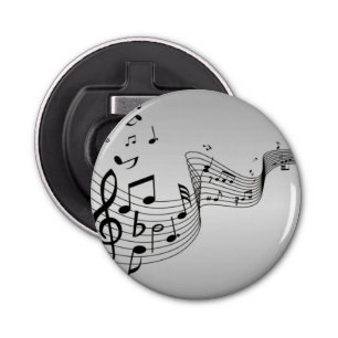 Music Notes on Silver Bottle Opener