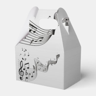 Music Notes on Silver Favor Boxes