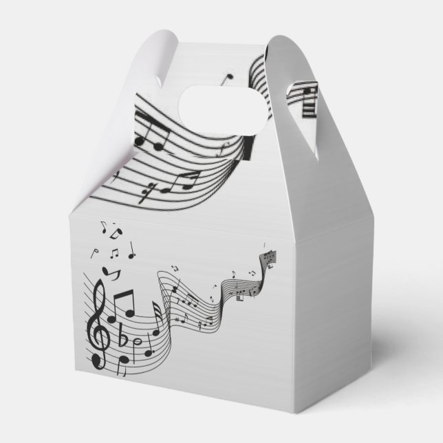 Music Notes on Silver Favor Boxes (Front Side)