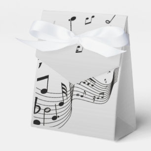 Music Notes on Silver Favor Boxes