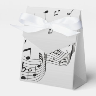 Music Notes on Silver Favor Boxes