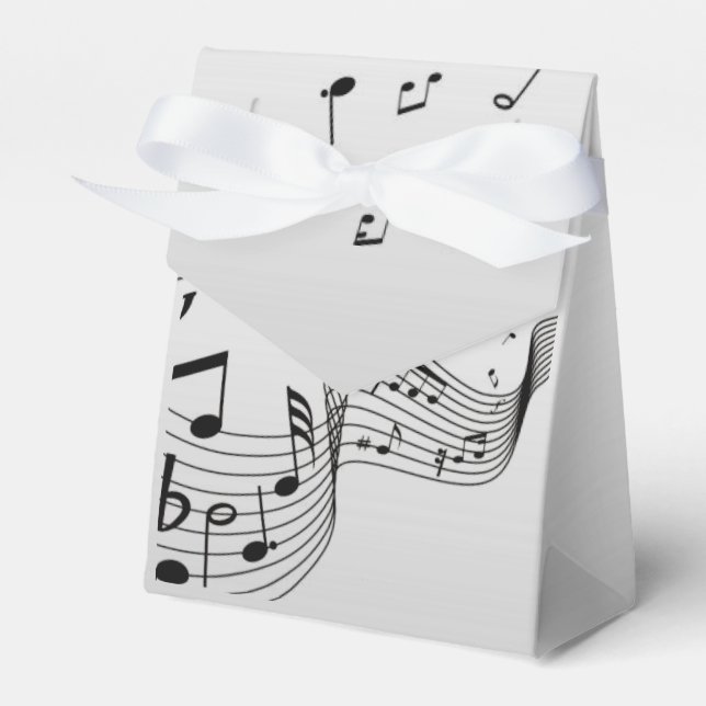 Music Notes on Silver Favor Boxes (Front Side)