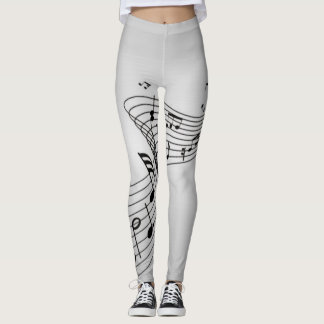 Music Notes on Silver Leggings