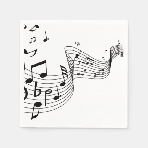 Music Notes on Silver Napkins