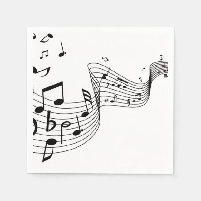 Music Notes on Silver Napkins (Front)