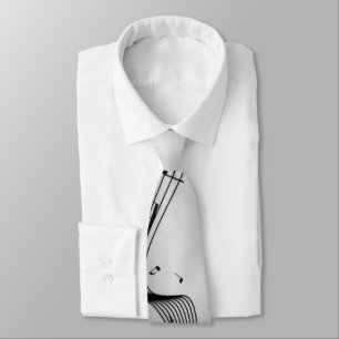 Music Notes on Silver Neck Tie