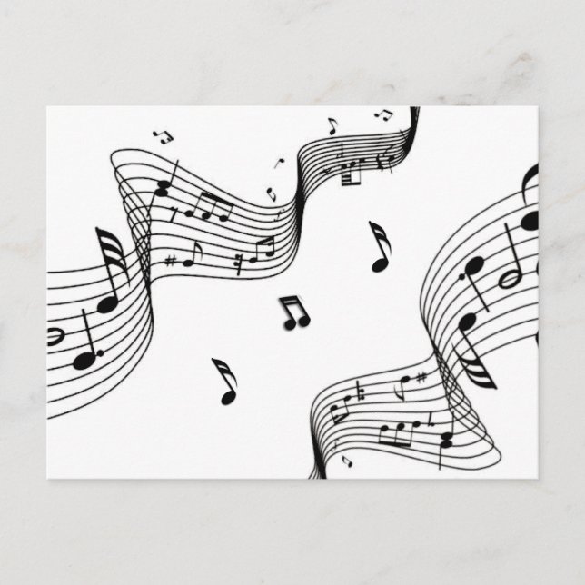 Music Notes on White  (Front)