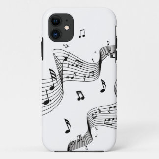 Music Notes on White  iPhone 11 Case