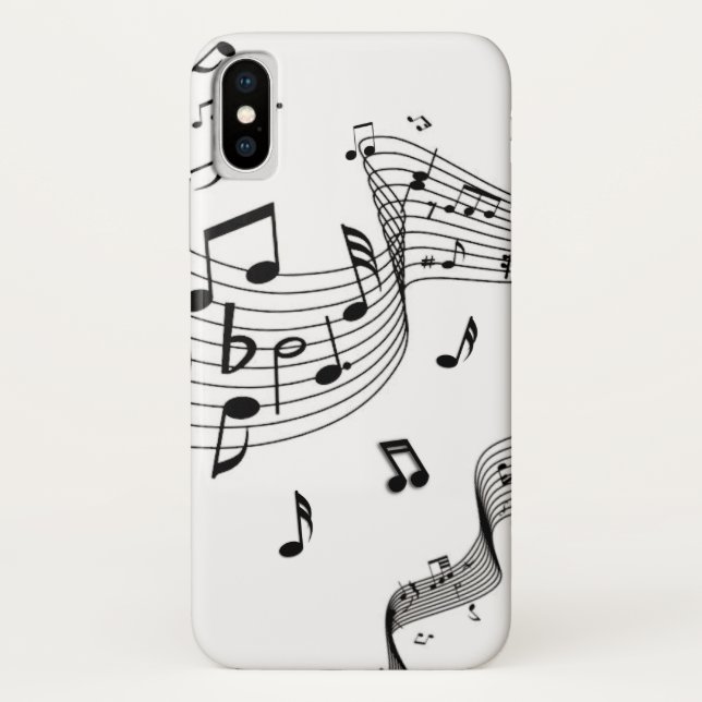 Music Notes on White  Case-Mate iPhone Case (Back)