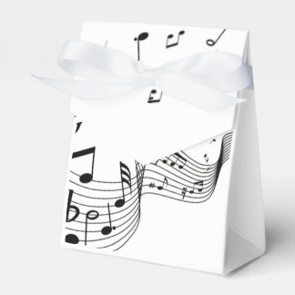 Music Notes on White  Favor Boxes