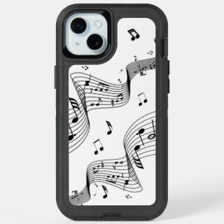 Music Notes on White iPhone 15 Plus Case
