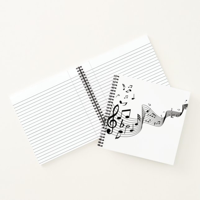 Music Notes on White  Notebook (Inside)