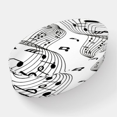 Music Notes on White Paperweight