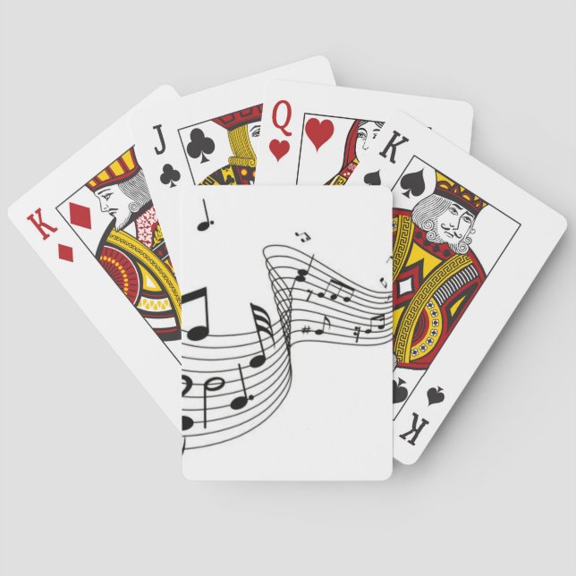 Music Notes on White  Poker Cards (Back)