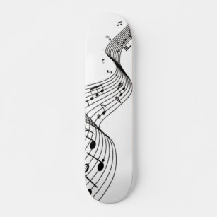 Music Notes on White with Name Golf Head Cover Skateboard