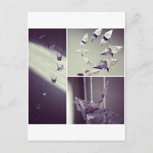 Music Notes Origami Crane Mobile (Front)