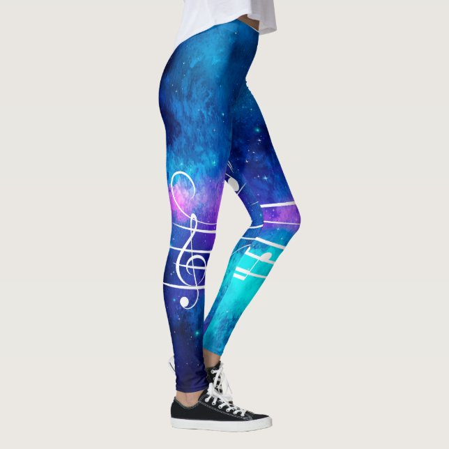 Music Notes Outer Space Leggings (Right)