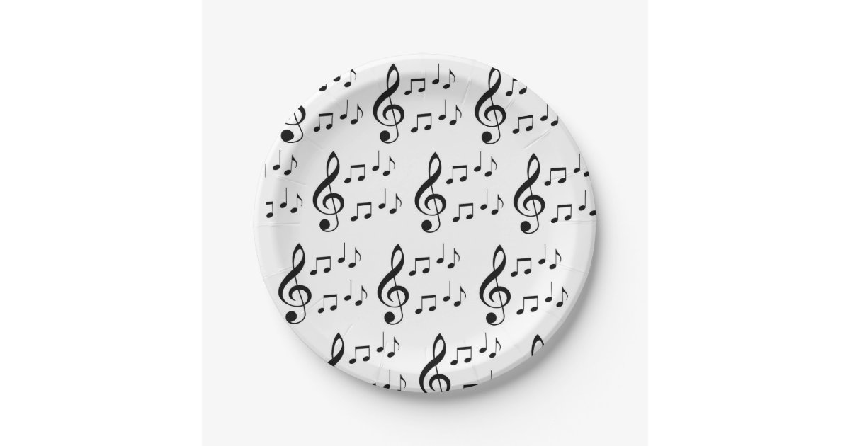 "Music Notes" Paper Plates Zazzle