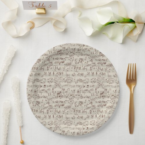Music notes paper plates