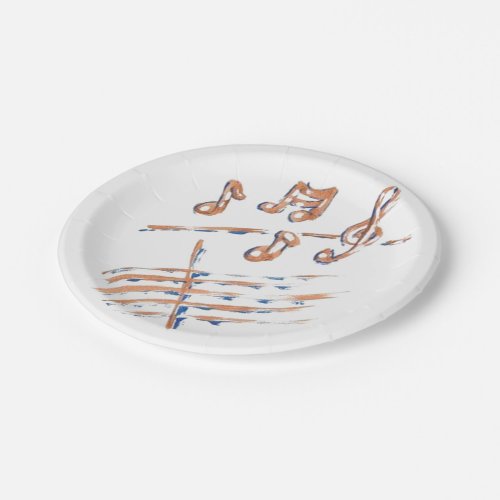 MUSIC NOTES PAPER PLATES 7INCH