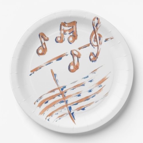 MUSIC NOTES PAPER PLATES 9INCH