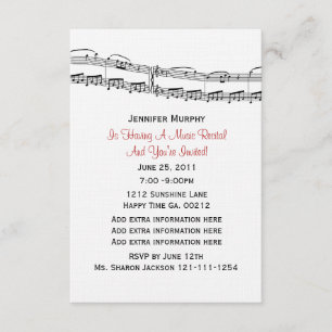 Music Notes Party Invitations