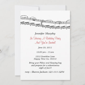 Music Notes Party Invitations