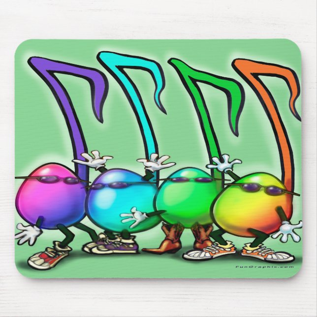 Music Notes Party Mouse Pad (Front)