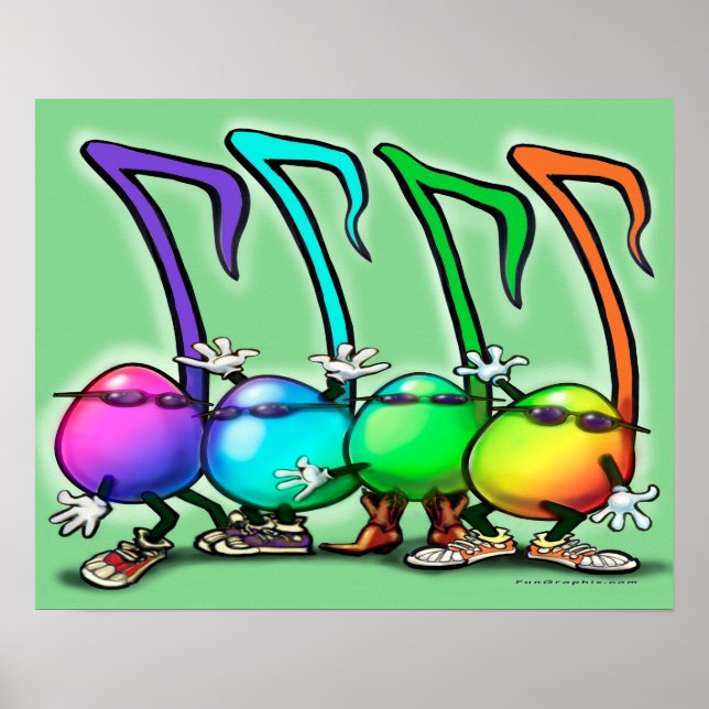 Music Notes Party Poster (Front)
