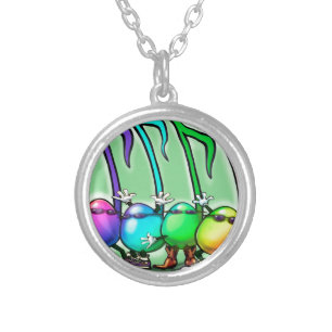 Music Notes Party Silver Plated Necklace