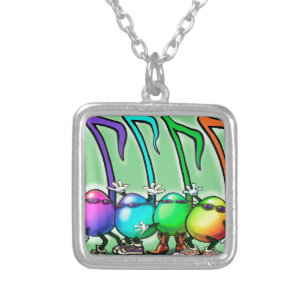 Music Notes Party Silver Plated Necklace
