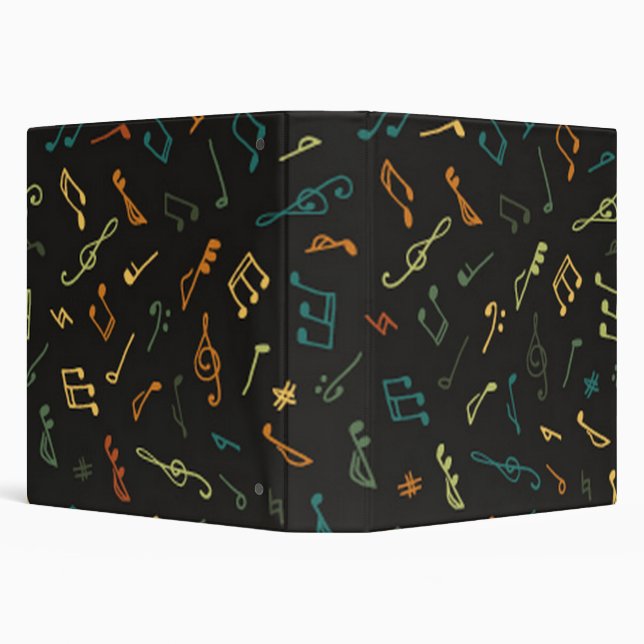 Music notes pattern 3 ring binder (Background)
