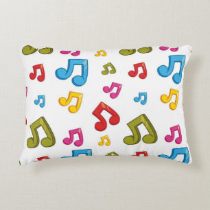 Music notes pattern accent pillow
