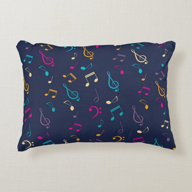 Music notes pattern accent pillow (Front)