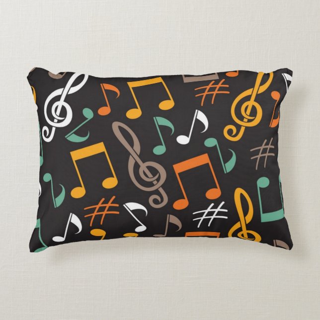 Music notes pattern accent pillow (Front)