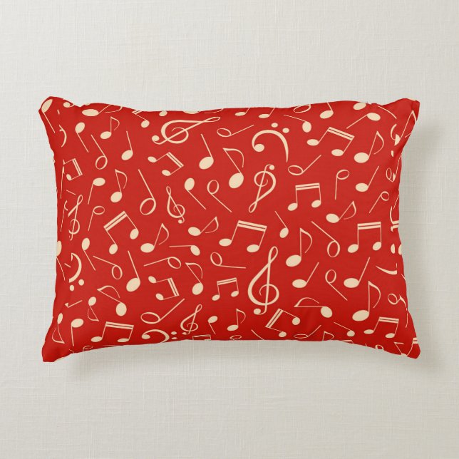 Music notes pattern accent pillow (Front)