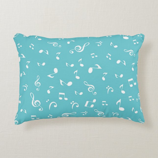 Music notes pattern accent pillow (Front)
