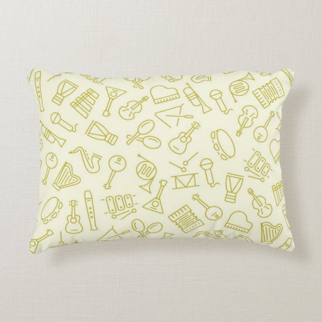 Music notes pattern accent pillow (Front)