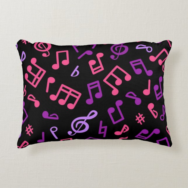 Music notes pattern accent pillow (Front)