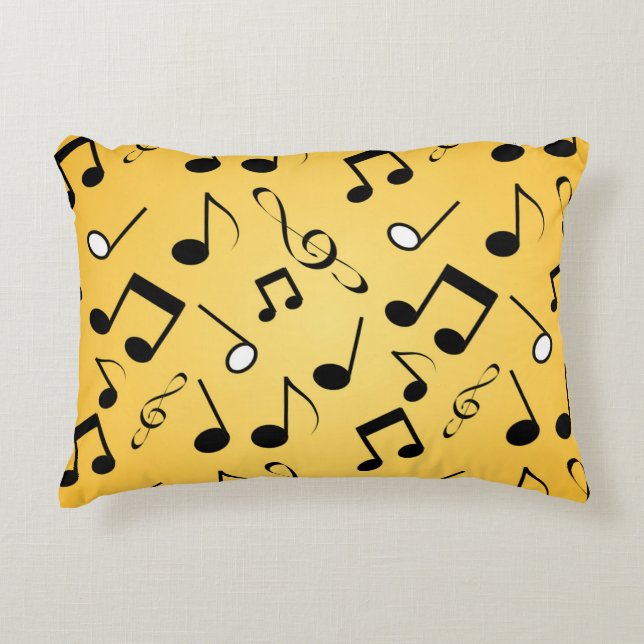 Music notes pattern accent pillow (Front)