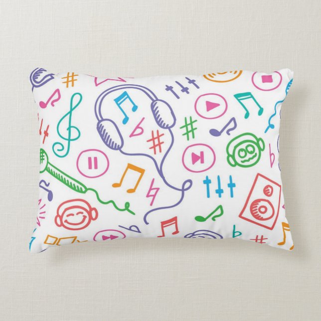 Music notes pattern accent pillow (Front)