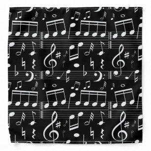 Music Notes Pattern Bandana