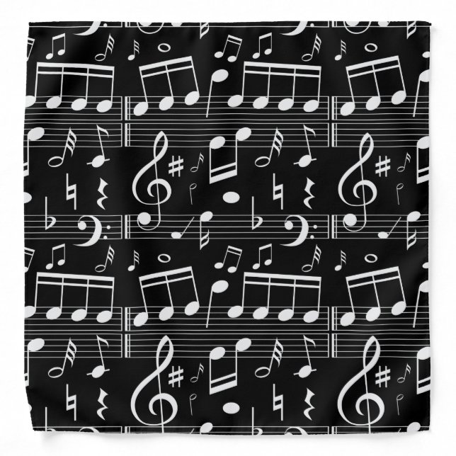 Music Notes Pattern Bandana (Front)