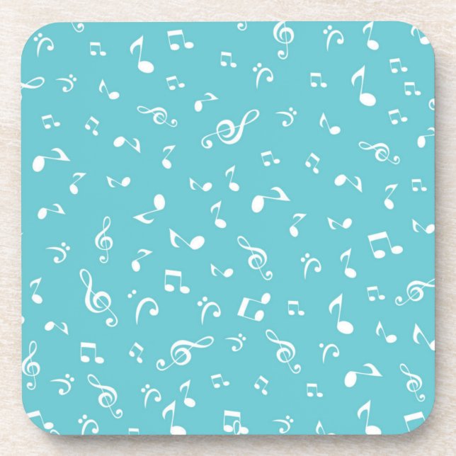 Music notes pattern beverage coaster (Front)