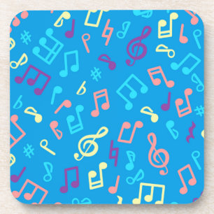 Music notes pattern beverage coaster