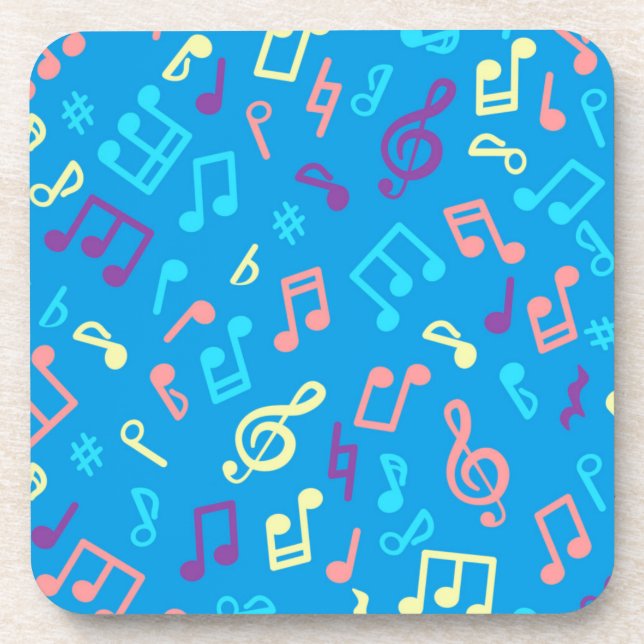 Music notes pattern beverage coaster (Front)