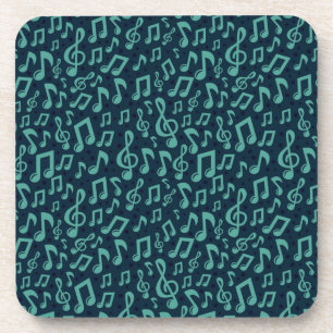 Music notes pattern beverage coaster