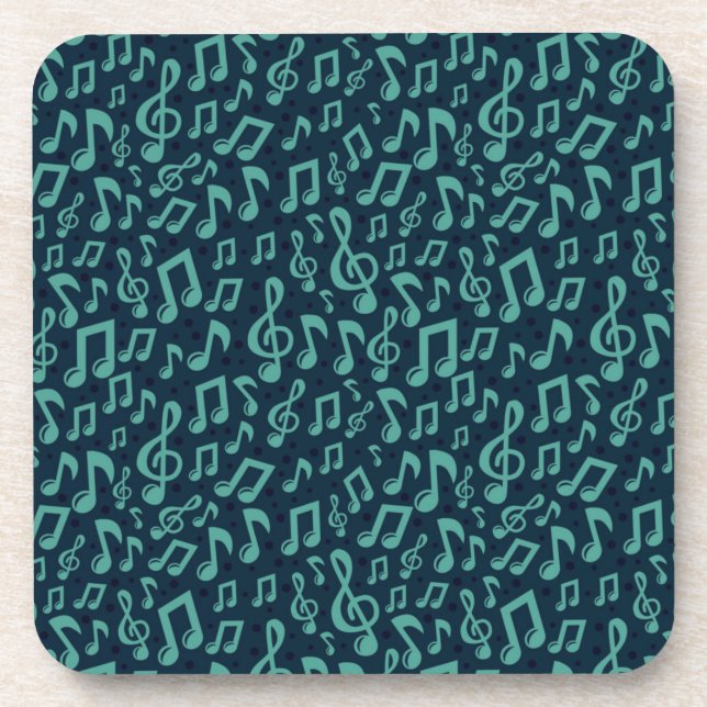 Music notes pattern beverage coaster (Front)