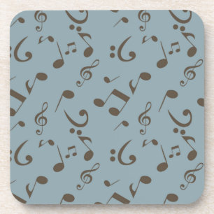 Music notes pattern beverage coaster